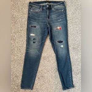 Abercrombie & Fitch Blue Skinny Distressed Jeans